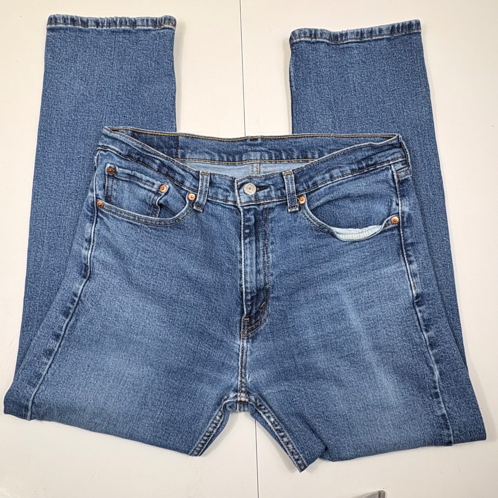 Levi Strauss‎ 505 Mens Jeans W33 L30 Zipper Fly Regular Fit Blue Denim